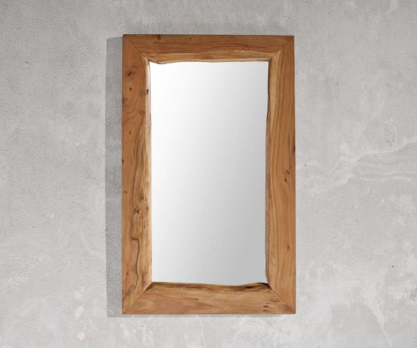 Nástenné zrkadlo Live Edge 135x85 cm akácia prírodný nepravidelný okraj - Image 2