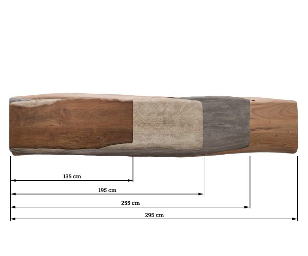 Deska lavice Live Edge nepravidelná hrana 135x40x5 hnědá akácie - Image 3