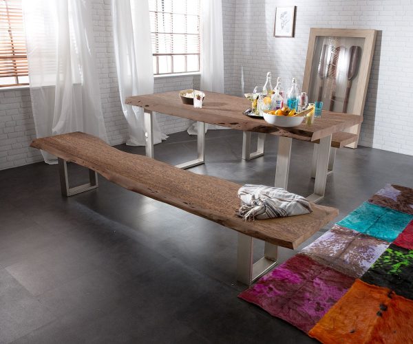 Lavicová doska Live Edge 195x40x5 Acacia Brown - Image 2