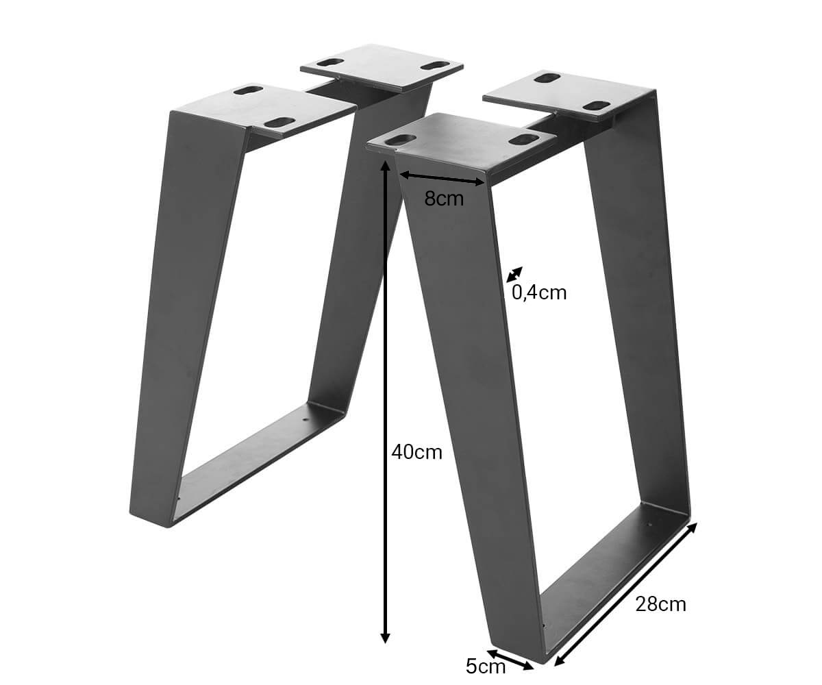 Podnož lavice Edge kovová černá šikmá - Image 2
