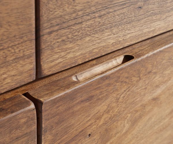 Komoda Live Edge 172 cm akáciová hnedá 4 dvierka 4 zásuvky - Image 6