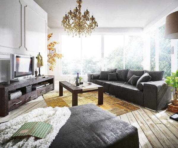 Veľká pohovka Marbeya 285x115 cm antracit antický vintage 10 vankúšov - Image 2