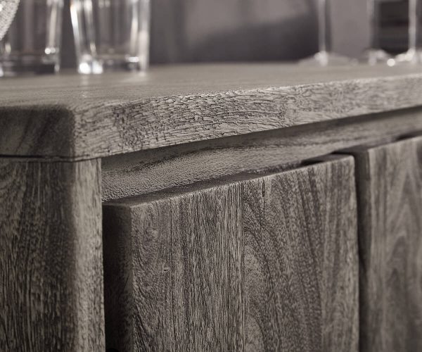 TV stolík Live Edge 200 cm akácia platina 4 dvierka 2 zásuvky - Image 5