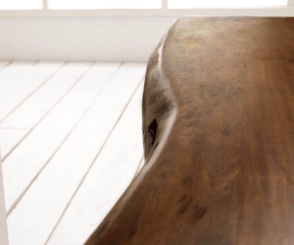Lavica Live Edge 255x40 Akáciová hnedá základňa so širokým nepravidelným okrajom - Image 2