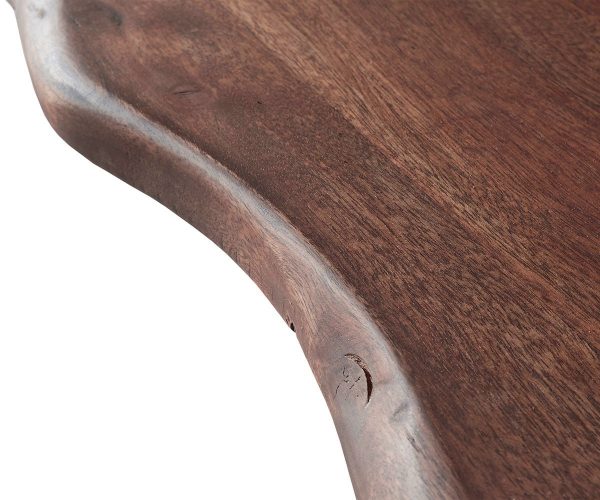 Jídelní stůl Edge 180x90 XL Acacia Brown Stainless Steel Narrow Live-Edge - Image 5