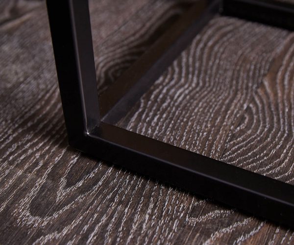 Konferenčný stolík Tatius 28x28 akácia prírodná podnož čierna - Image 6