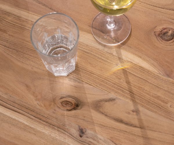 Konferenční stolek Tatius 100x57 cm přírodní akácie podnož nerezová ocel - Image 4
