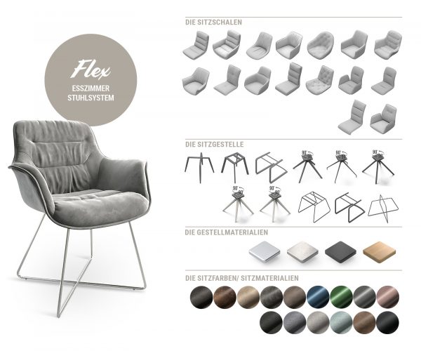 Jedálenská stolička Vinja-Flex taupe vintage tenká základňa z nehrdzavejúcej ocele - Image 7