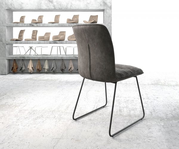 Jídelní židle Vinjo-Flex Anthracite Vintage Skid Rám Černá - Image 3