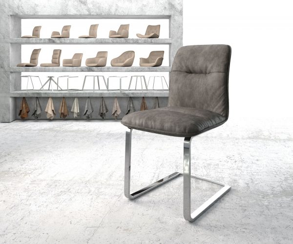 Jídelní židle Vinjo-Flex Anthracite Vintage Cantilever Flat Chrome-plated