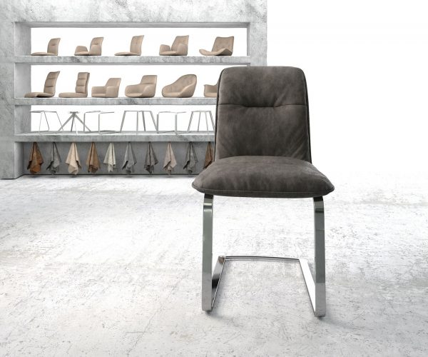 Jídelní židle Vinjo-Flex Anthracite Vintage Cantilever Flat Chrome-plated - Image 2