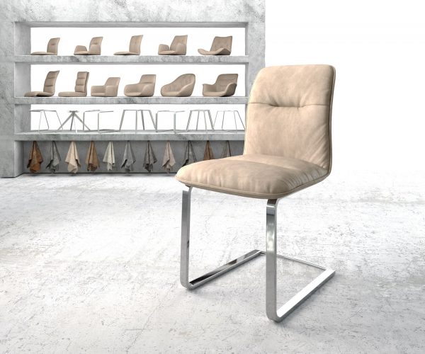 Jídelní židle Vinjo-Flex Béžová Vintage Cantilever Flat Chrome-plated