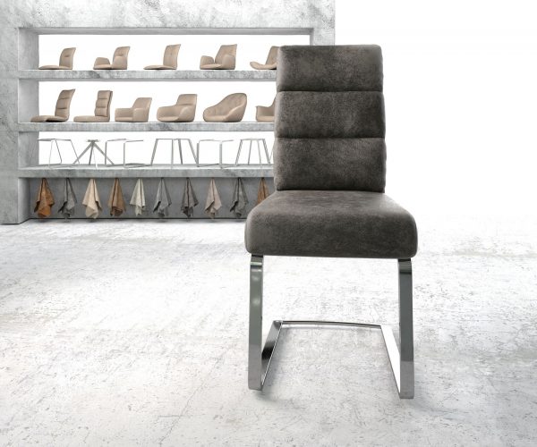 Jídelní židle Pela-Flex Šedá Vintage Cantilever Flat Chrome-plated - Image 2