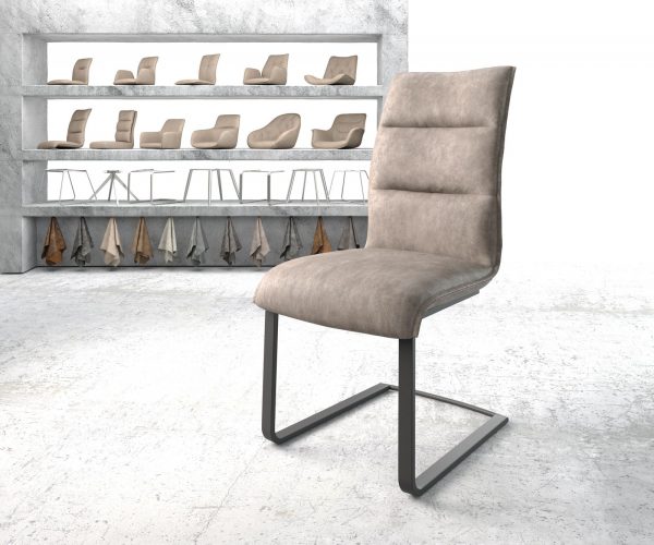 Jídelní židle Xantus-Flex taupe vintage konzolová podnož plochá černá