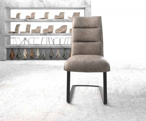Jídelní židle Xantus-Flex taupe vintage konzolová podnož plochá černá - Image 2