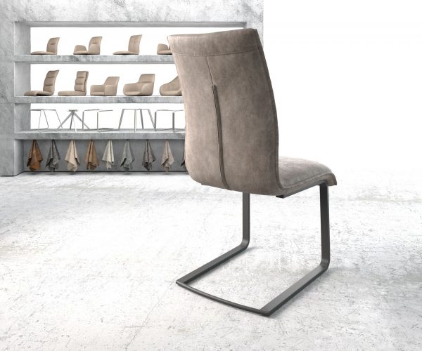 Jídelní židle Xantus-Flex taupe vintage konzolová podnož plochá černá - Image 3