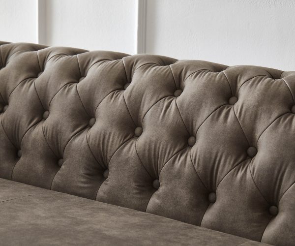 Pohovka Chesterfield 3 miestna pohovka 200x88 cm vintage taupe - Image 4