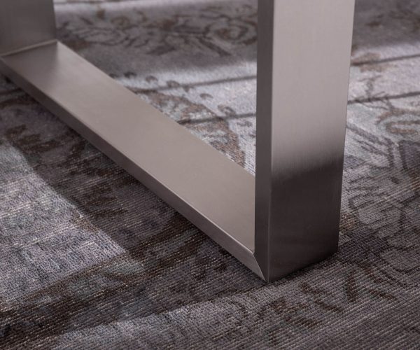 Jídelní stůl Edge 140x90 přírodní sheesham nerezová ocel úzká - Image 6