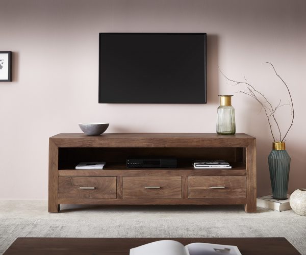 TV stolek Indra 150 cm hnědá akácie 3 šuplíky 1 přihrádka - Image 2