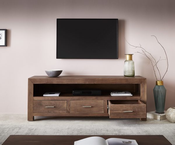 TV stolek Indra 150 cm hnědá akácie 3 šuplíky 1 přihrádka - Image 5