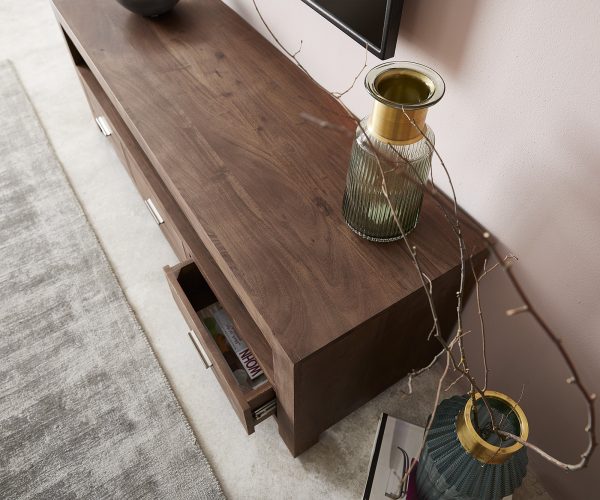 TV stolek Indra 150 cm hnědá akácie 3 šuplíky 1 přihrádka - Image 6