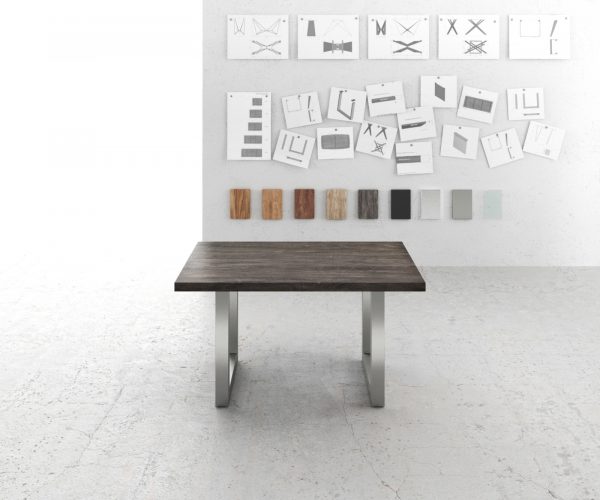 Jedálenský stôl Edge 140x90 XL Acacia platinum nerezová oceľ široký - Image 2