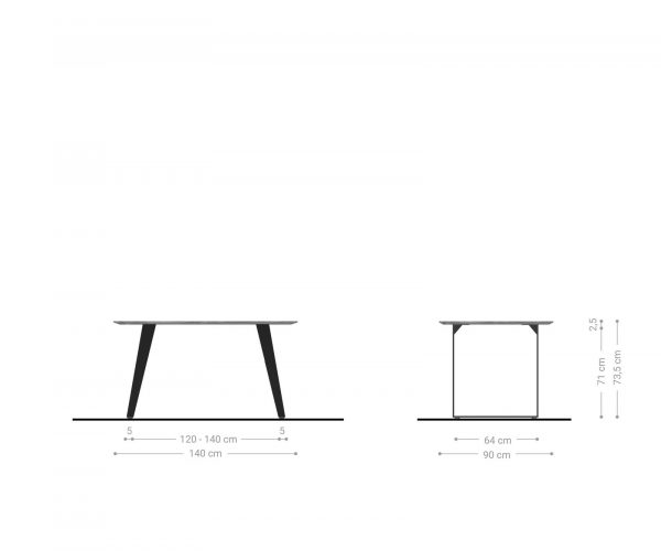 Hrana jídelního stolu 140x90 Sheesham Přírodní nerezová ocel Šikmá švýcarská hrana - Image 6
