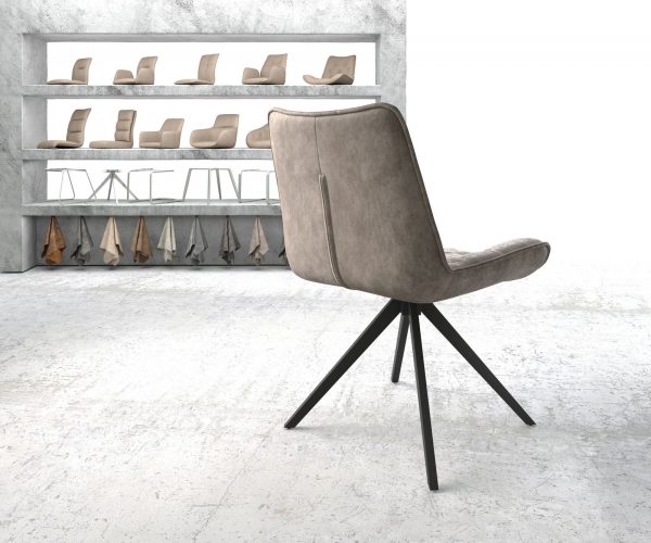 Taimi-Flex otočná stolička taupe vintage krížová základňa štvorcová čierna - Image 3