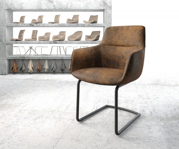 Jídelní židle Pejo-Flex Hnědá Vintage Cantilever Round Černá