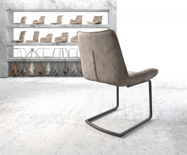 Jedálenská stolička Taimi-Flex taupe vintage konzolový podstavec okrúhly čierny - Image 3