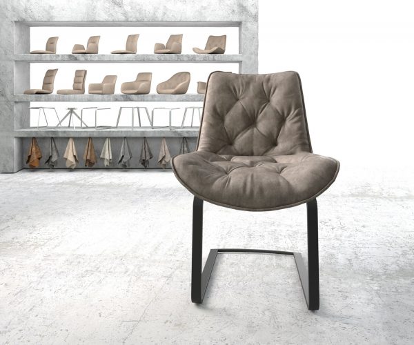 Jedálenská stolička Taimi-Flex taupe vintage konzolová podnož plochá čierna - Image 2