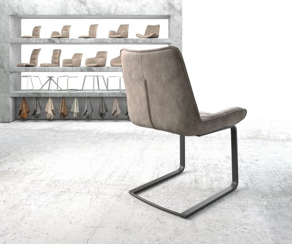 Jedálenská stolička Taimi-Flex taupe vintage konzolová podnož plochá čierna - Image 3