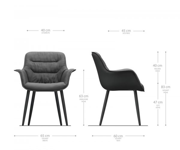 Jedálenská stolička Kaira-Flex antracit vintage kužeľová podnož z nehrdzavejúcej ocele - Image 5
