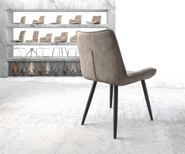 Jedálenská stolička Taimi-Flex taupe vintage s kužeľovou základňou čierna - Image 3