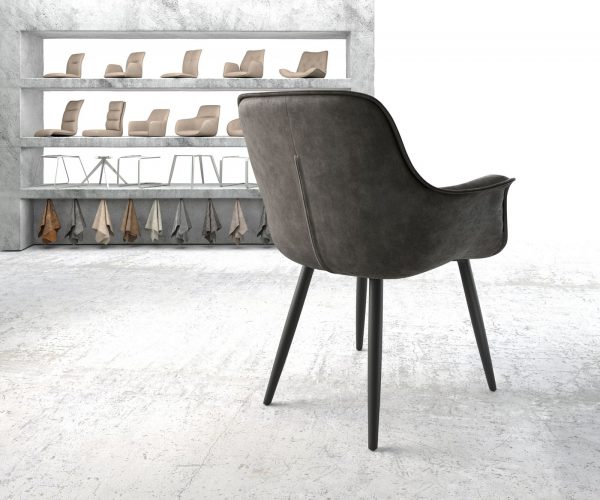 Jedálenská stolička Kaira-Flex antracit vintage kužeľovitá podnož čierna - Image 3
