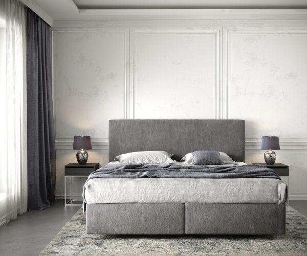 Boxspringová posteľ Dream-Well 180x200 cm z mikrovlákna taupe s matracom a topperom - Image 2