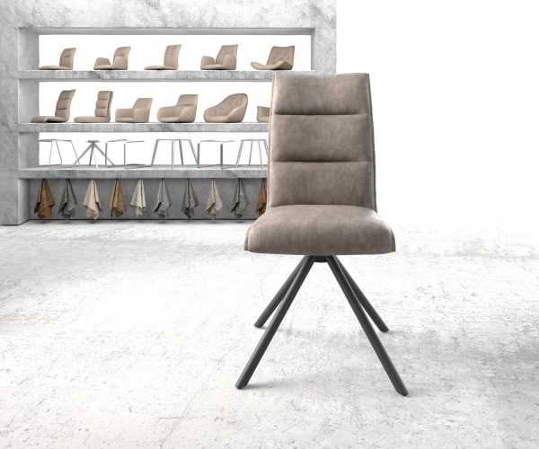 Otočná židle Xantus-Flex Taupe Vintage Cross Rám Round Černá - Image 2