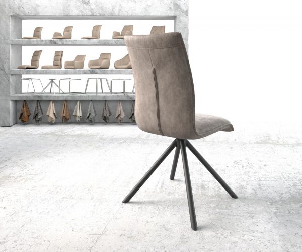 Otočná židle Xantus-Flex Taupe Vintage Cross Rám Round Černá - Image 3