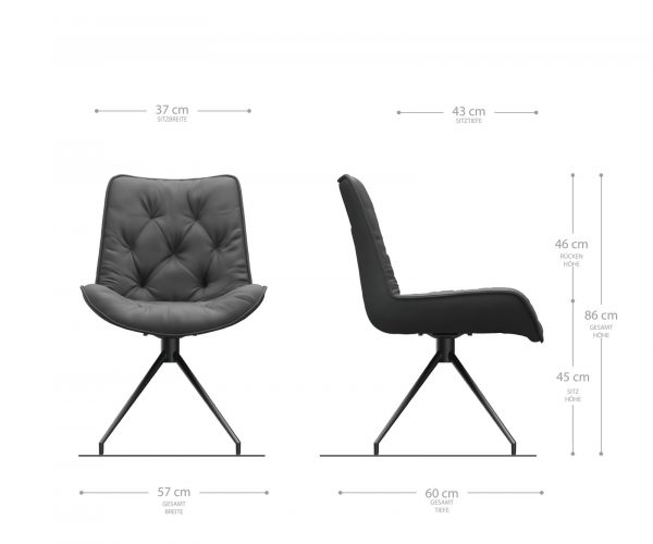 Otočná stolička Taimi-Flex taupe vintage krížová základňa zúžená z nerezovej ocele - Image 5