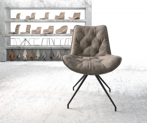 Taimi-Flex otočná stolička taupe vintage krížová základňa zúžená čierna - Image 2