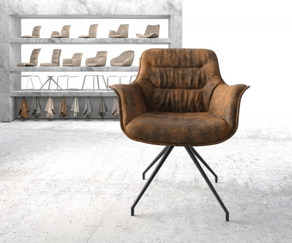 Otočná židle Kaira-Flex Hnědá Vintage Cross Rám Conical Černá - Image 2