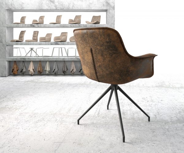 Otočná židle Kaira-Flex Hnědá Vintage Cross Rám Conical Černá - Image 3