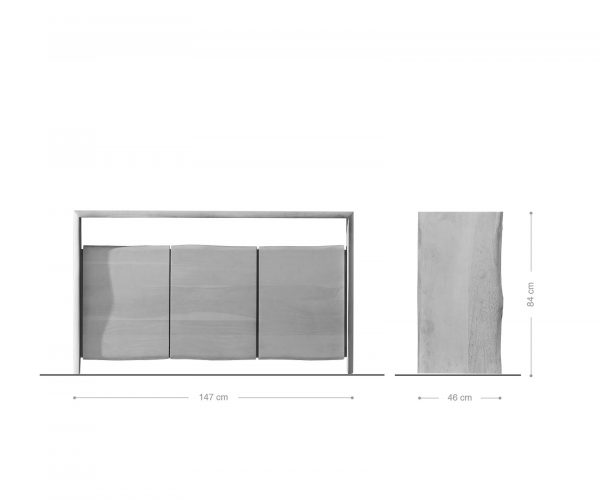 Komoda Live Edge akácia svetlá 147 cm - Image 9