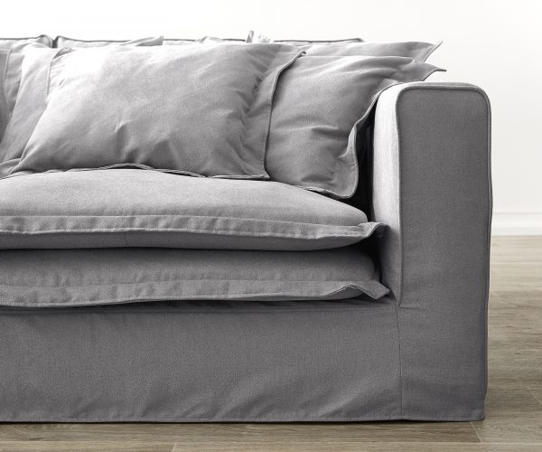 Pohovka Noelia 240x140 cm sivá s vankúšom Bigsofa - Image 5