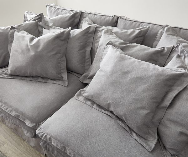 Pohovka Noelia 240x140 cm sivá s vankúšom Bigsofa - Image 7