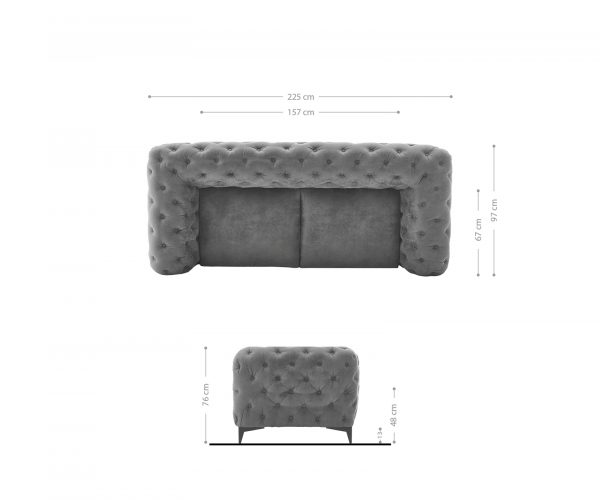 Pohovka Corleone béžová trojmiestna pohovka 225x97 cm - Image 7