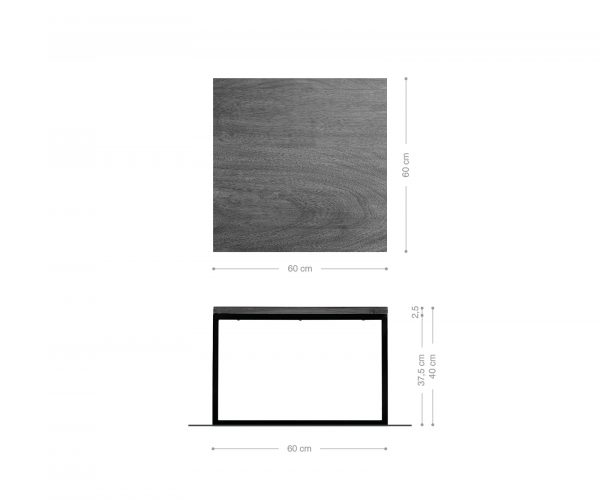 Konferenčný stolík Tatius 60x60 cm prírodná akácia čierna podnož - Image 6