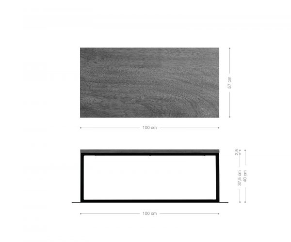 Konferenčný stolík Tatius 100x57 akácia platina podstavec z nerezovej ocele - Image 6
