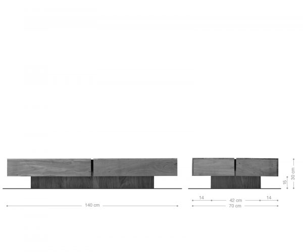 Konferenční stolek Loca 140x70 cm hnědá akácie z masivního dřeva - Image 8