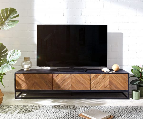 TV stolík Famke 175 cm mango teak 3 dvierka - Image 2